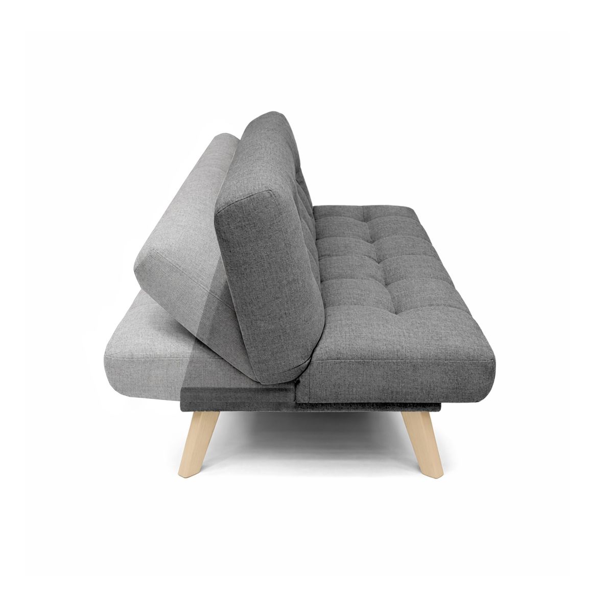 VENECIA - Sofa Cama Reclinable Porto 182x85x85 Tela Gris