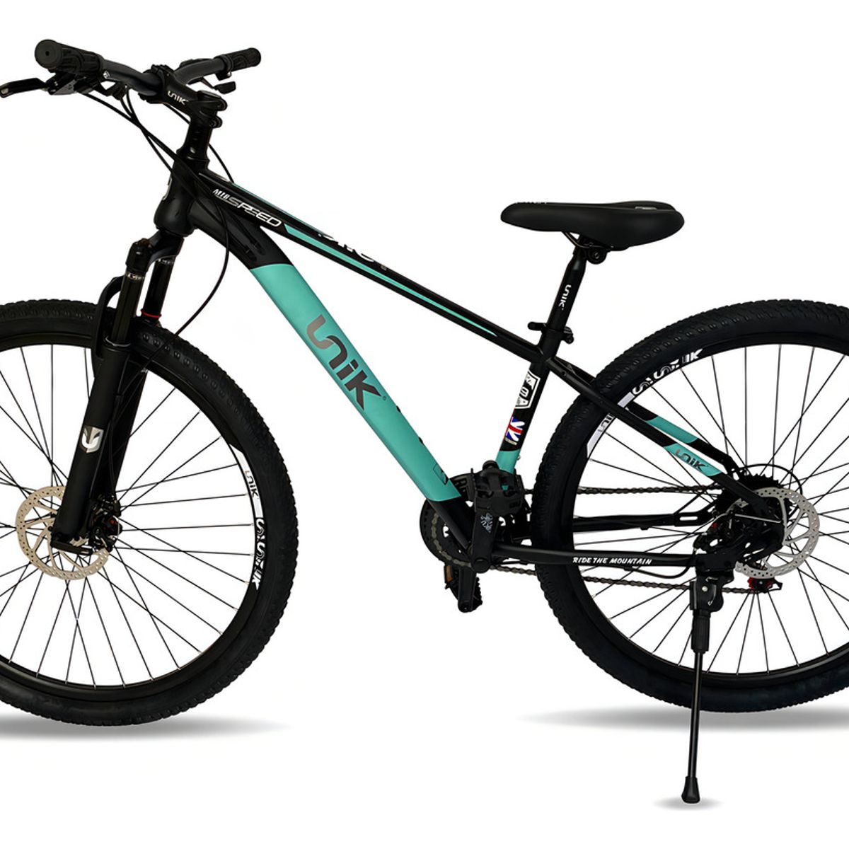RUNBIKE - Bicicleta Todo Terreno Mtb Rin 29 Unik Montaña Suspension 24 Vel Frenos Disco Cicla Deporte Ciclismo Acero Turquesa Xs