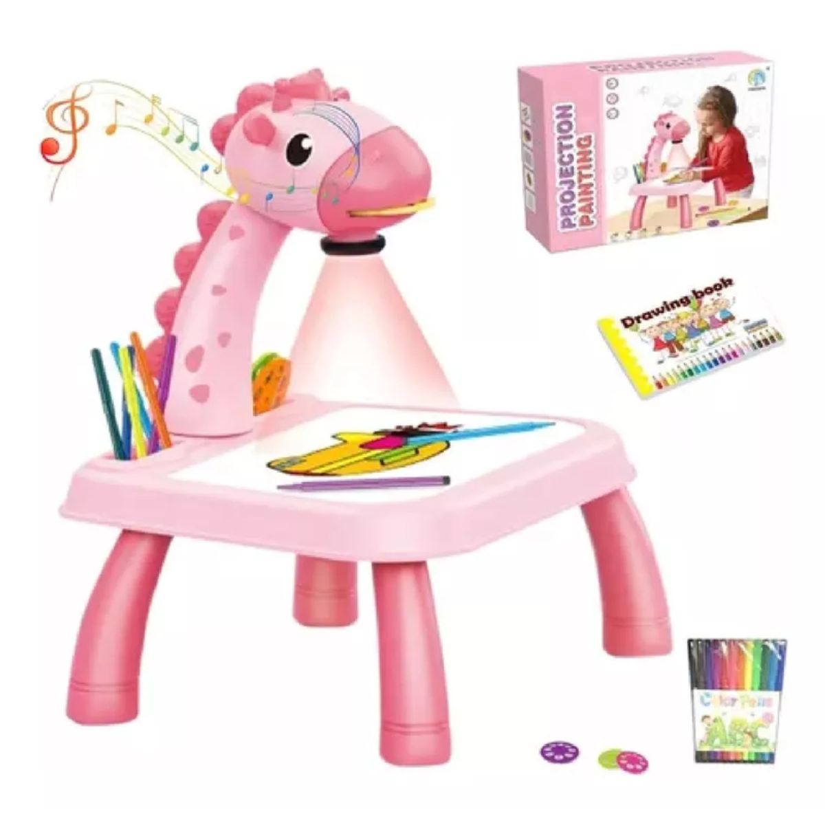GENERICO - Mesa De Dibujo Proyector Música Didáctico Juguete Para Niñas