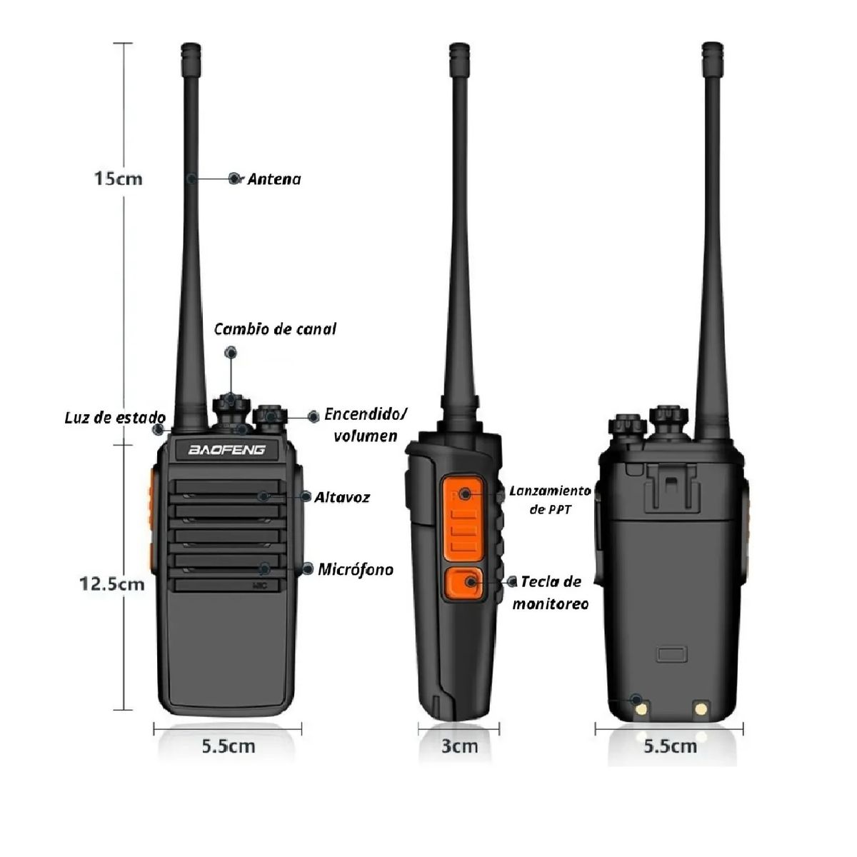 BAOFENG - Radio De Comunicaciones Bf E50 Negro