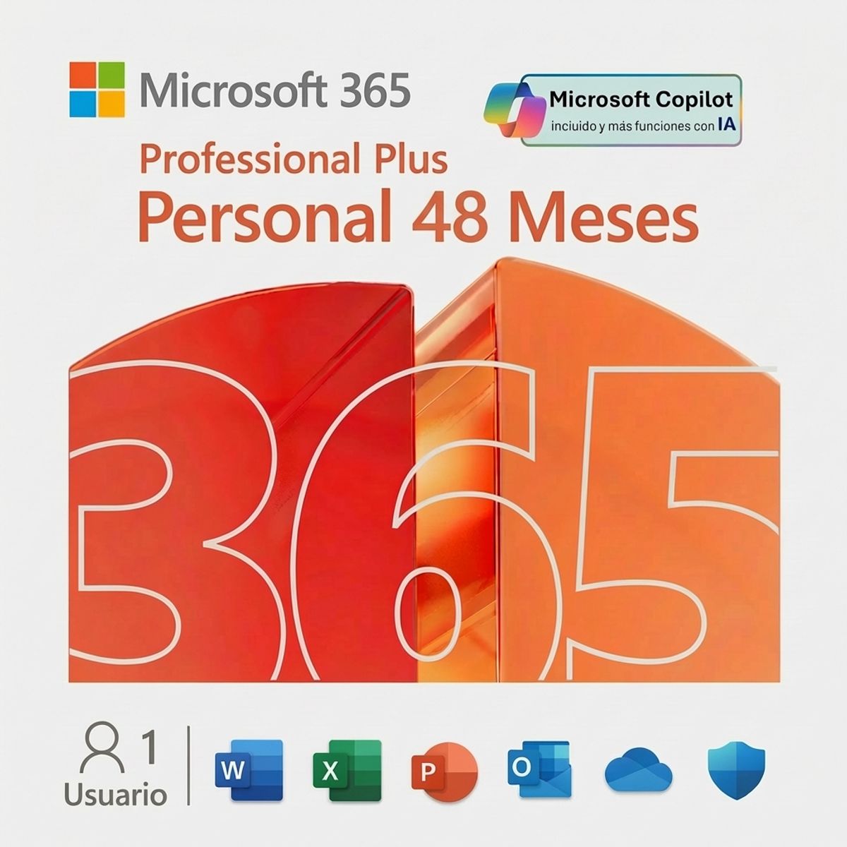 MICROSOFT - Microsoft Office 365 Personal Professional Plus 4 Años - 5 Dispositivos 100GB OneDrive