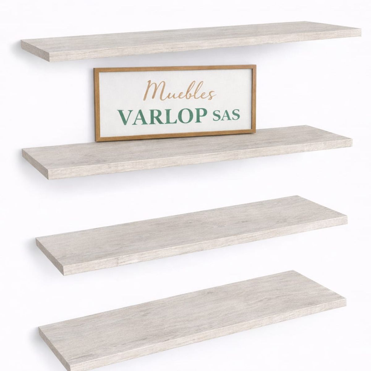 GENERICO - Repisas Flotantes Modernas 50 Cm X 15 Cm Set X 4 Decoracion Color CHANTILLY