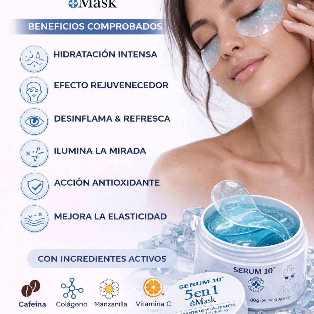 GENERICO - Mascarilla Parches Hidrogel Contorno Ojos Colágeno Reducción Ojeras Bolsas Arrugas Finas