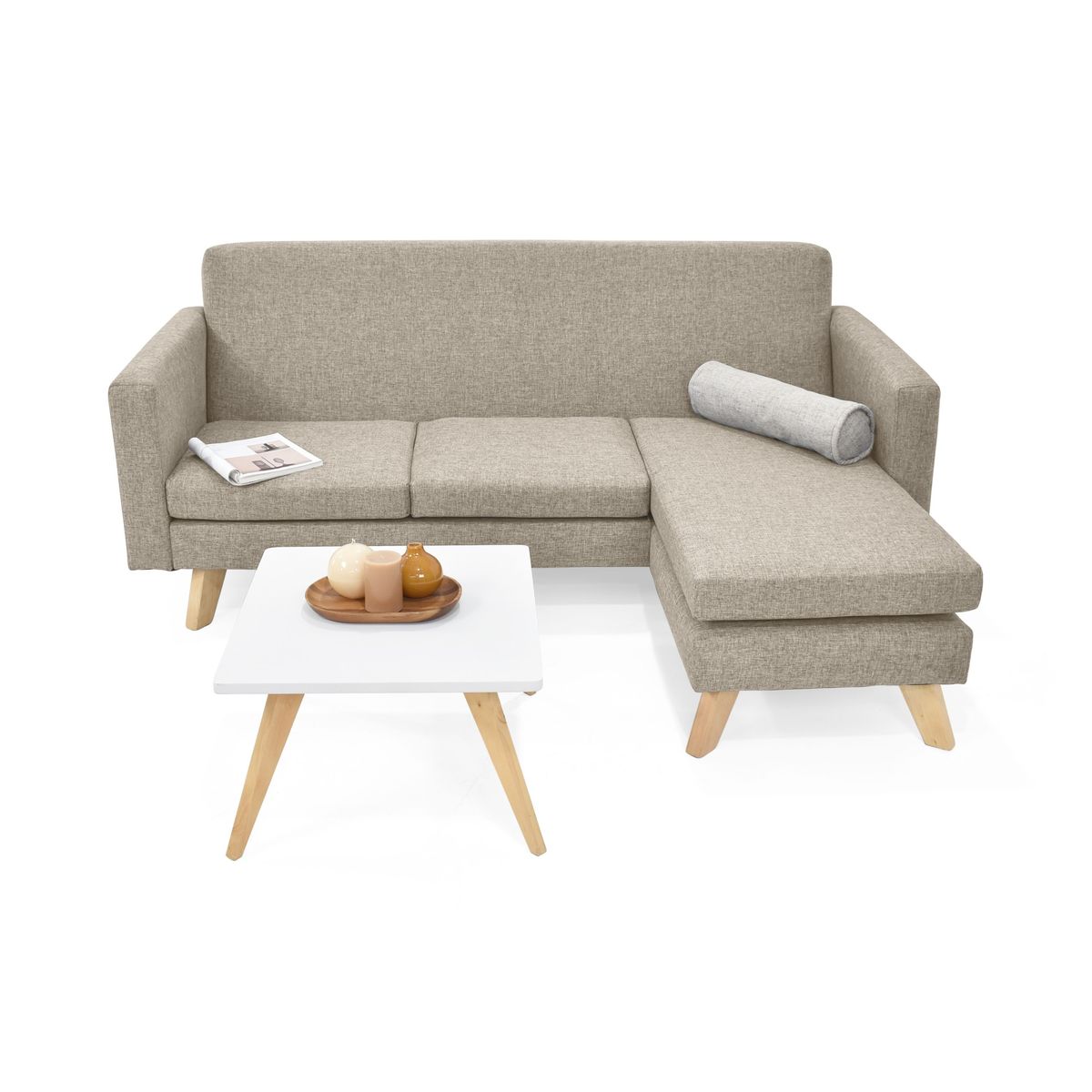 VENECIA - Set de Sala Burdeos en Tela Beige  con Mesa de Centro Nova_.