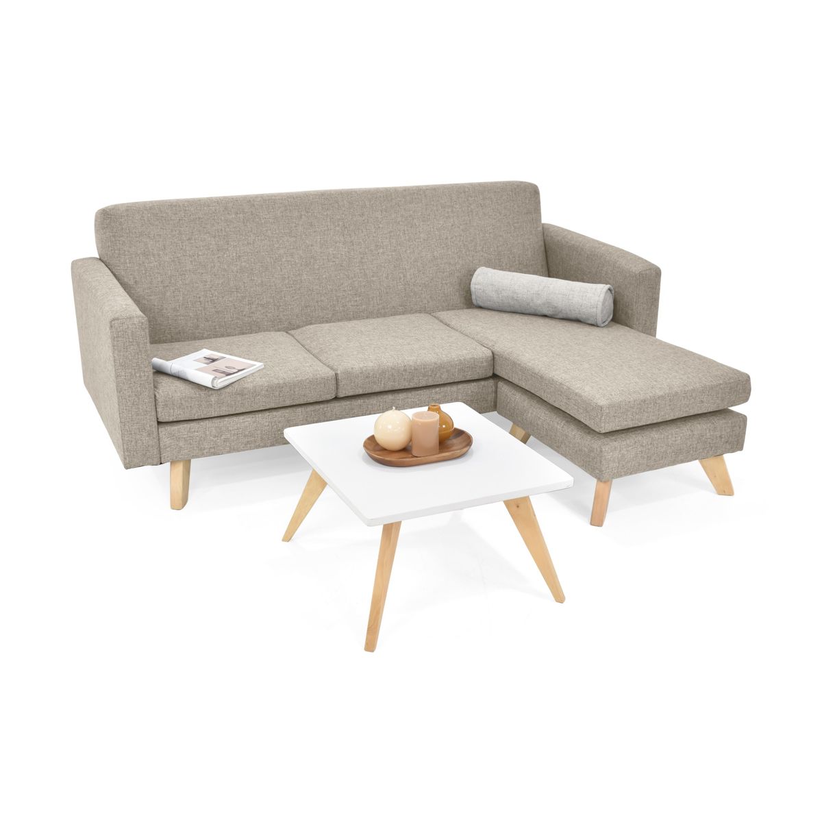 VENECIA - Set de Sala Burdeos en Tela Beige  con Mesa de Centro Nova_.