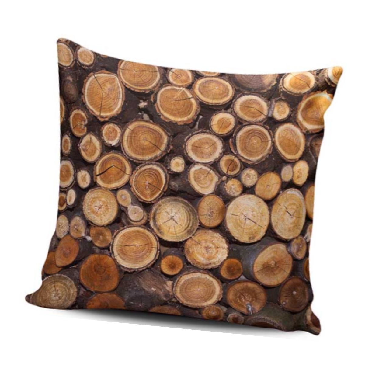 GENERICO - Cojin Decorativo Diseño Troncos De Madera 1 Sola Cara Sin Relleno 47 X 47 Cm