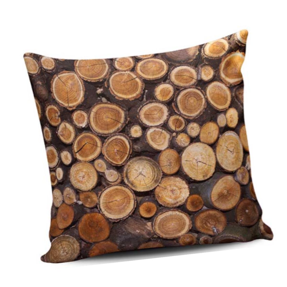 GENERICO - Cojin Decorativo Diseño Troncos De Madera 1 Sola Cara Sin Relleno 47 X 47 Cm