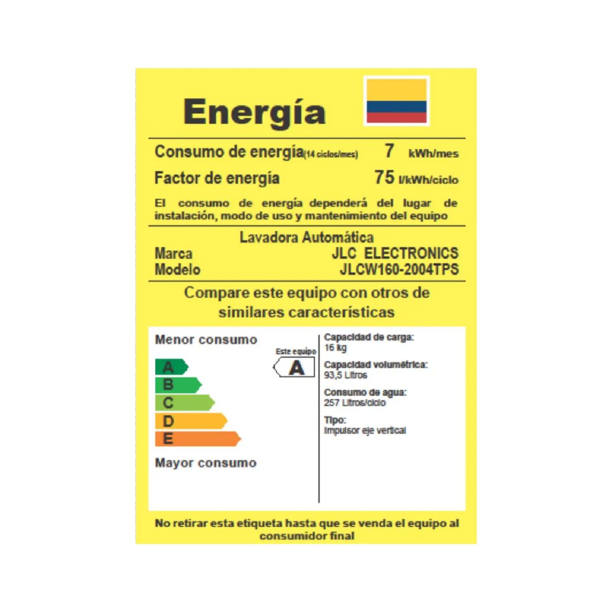 JLC ELECTRONICS - Lavadora Automática JLC 16 Kg Smart Wash Panel Digital - Ref. JLCW160-2004TPS