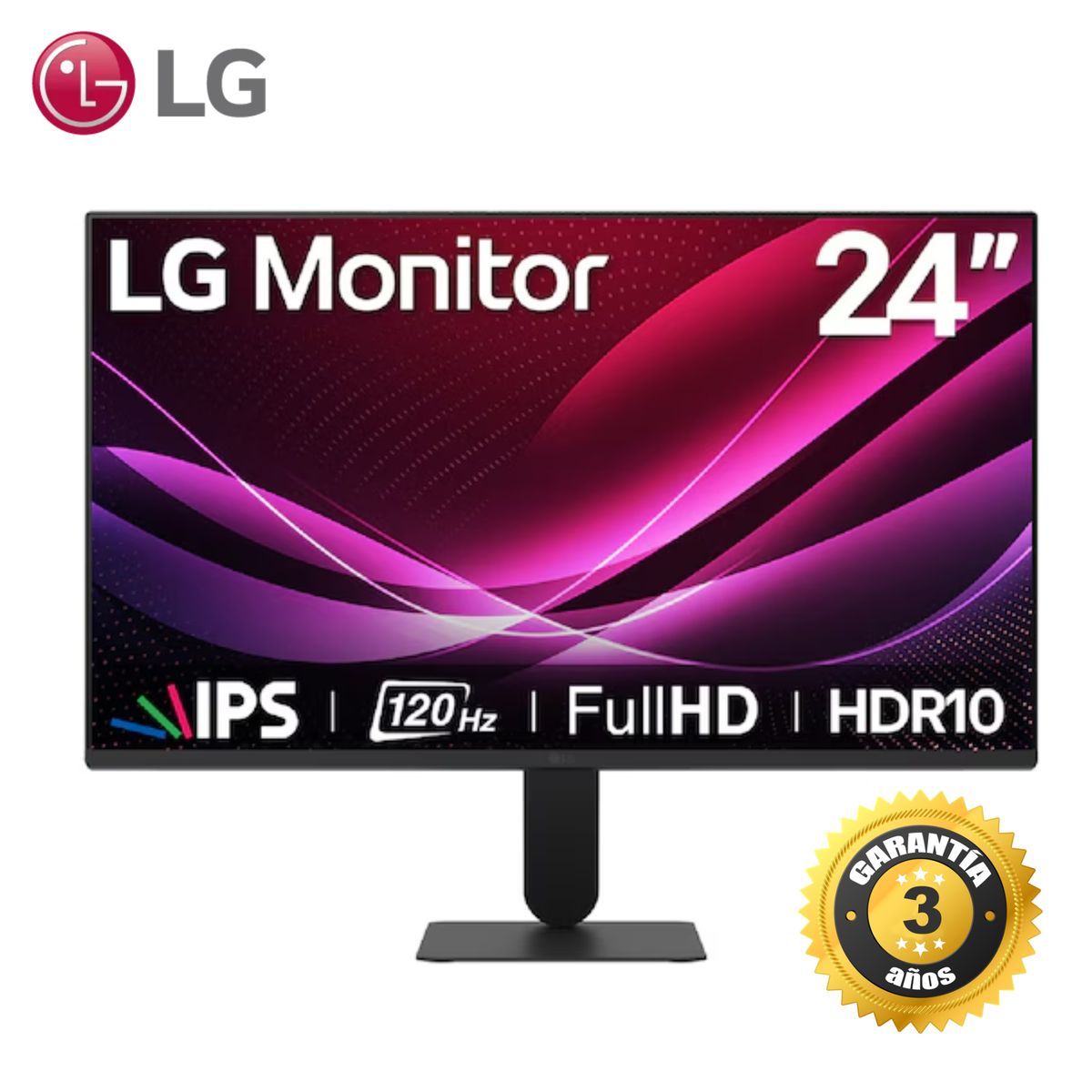 LG - MONITOR LG 23.8” 24U411A-B IPS -Full HD -HDMI -120Hz -3 AÑOS DE GARANTIA