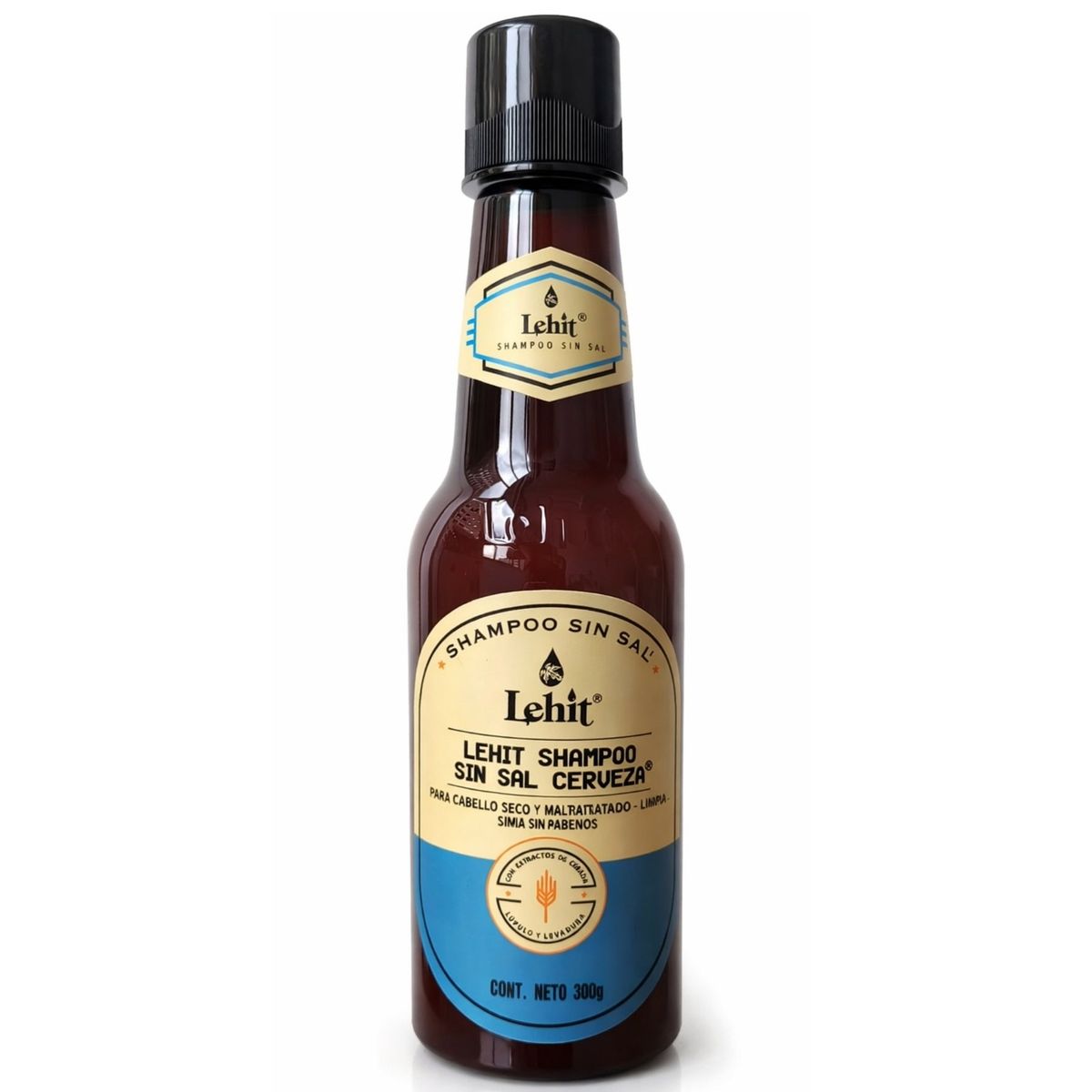 LEHIT - Shampoo cerveza sin sal Lehit cabello débil nutritivo con levadura lúpulo y cebada para crecimiento