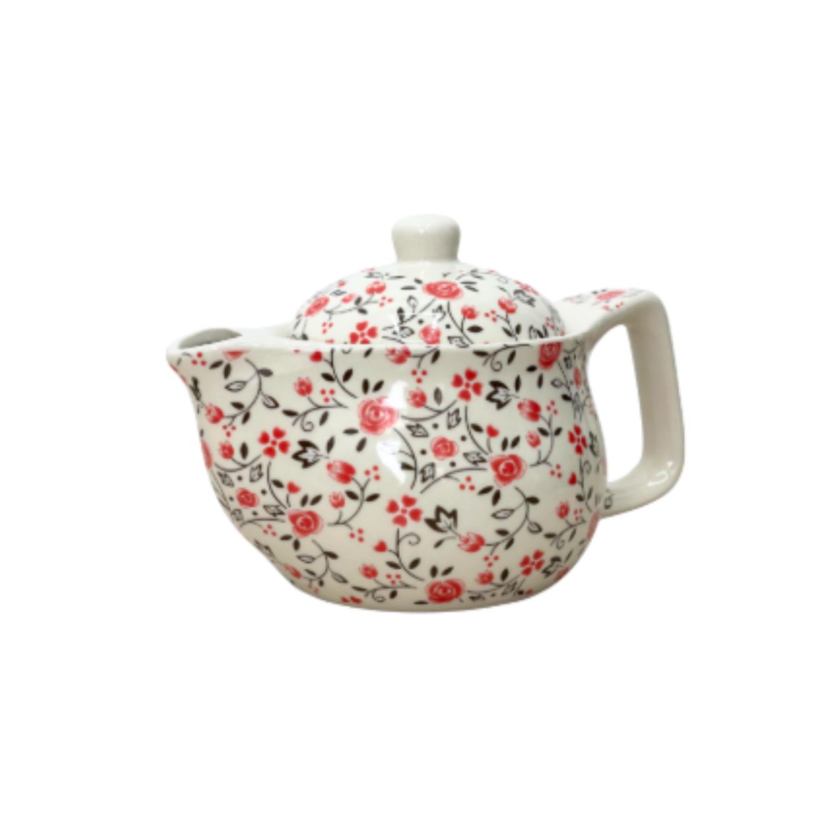 GENERICO - Tetera En Ceramica Pintada A mano Con Filtro Color Rosa Naranja