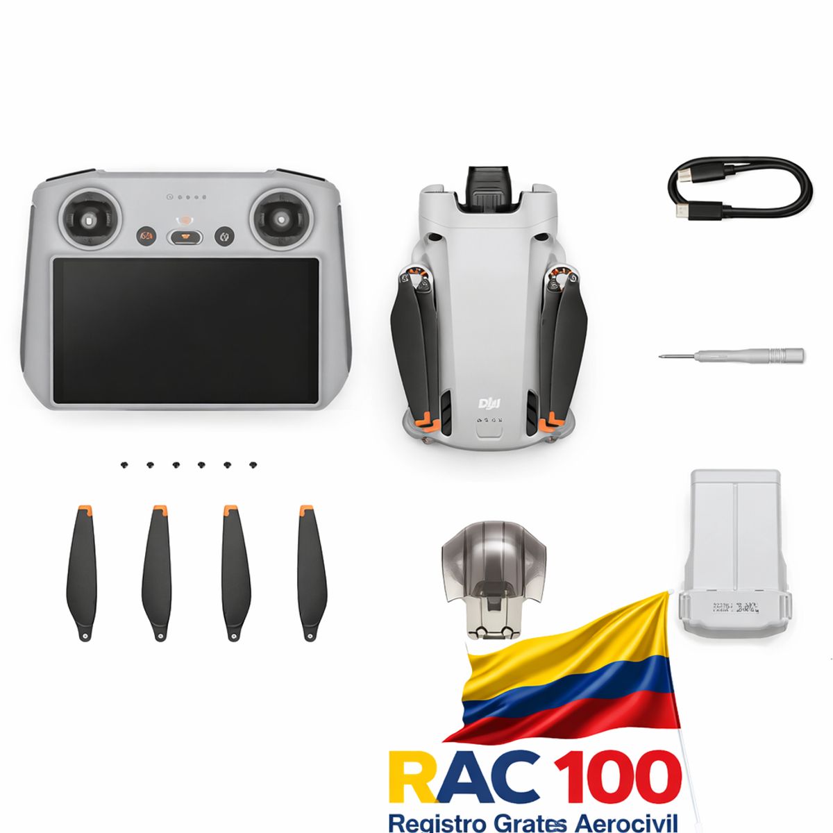 DJI - DRON DJI MINI 4  PRO SENCILLO CON RC 2 ( CONTROL CON PANTALLA)