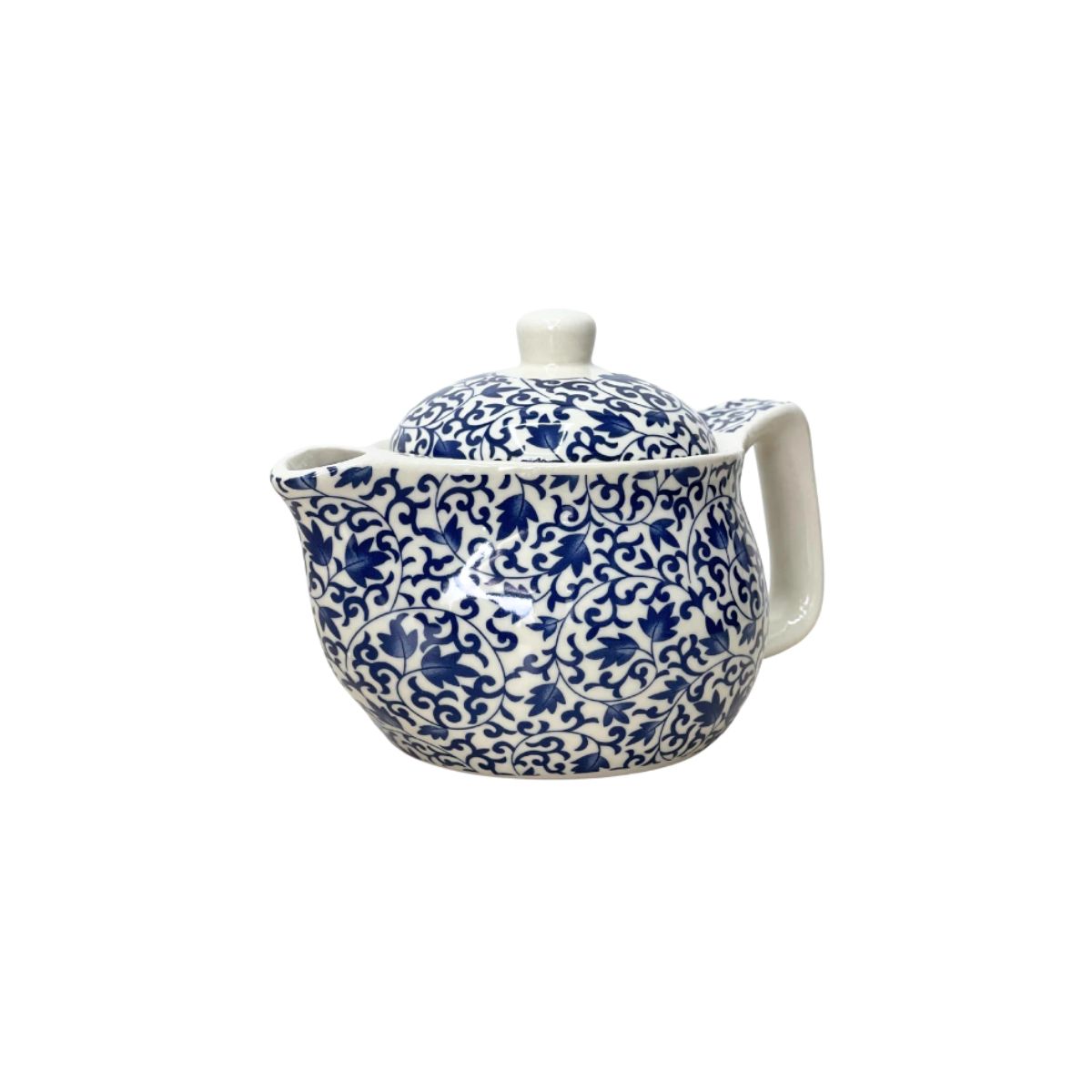 GENERICO - Tetera En Ceramica Pintada A Mano Con Filtro Color Enredadera Azul