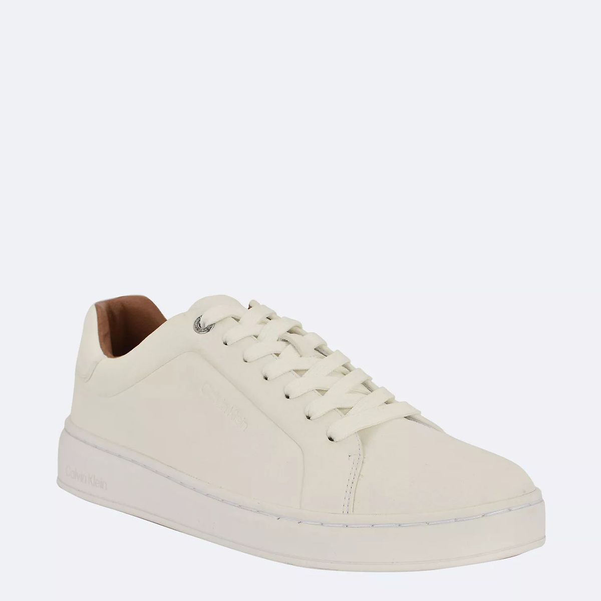 CALVIN KLEIN - Tenis blanco de corte bajo con suela de plataforma Calvin Klein