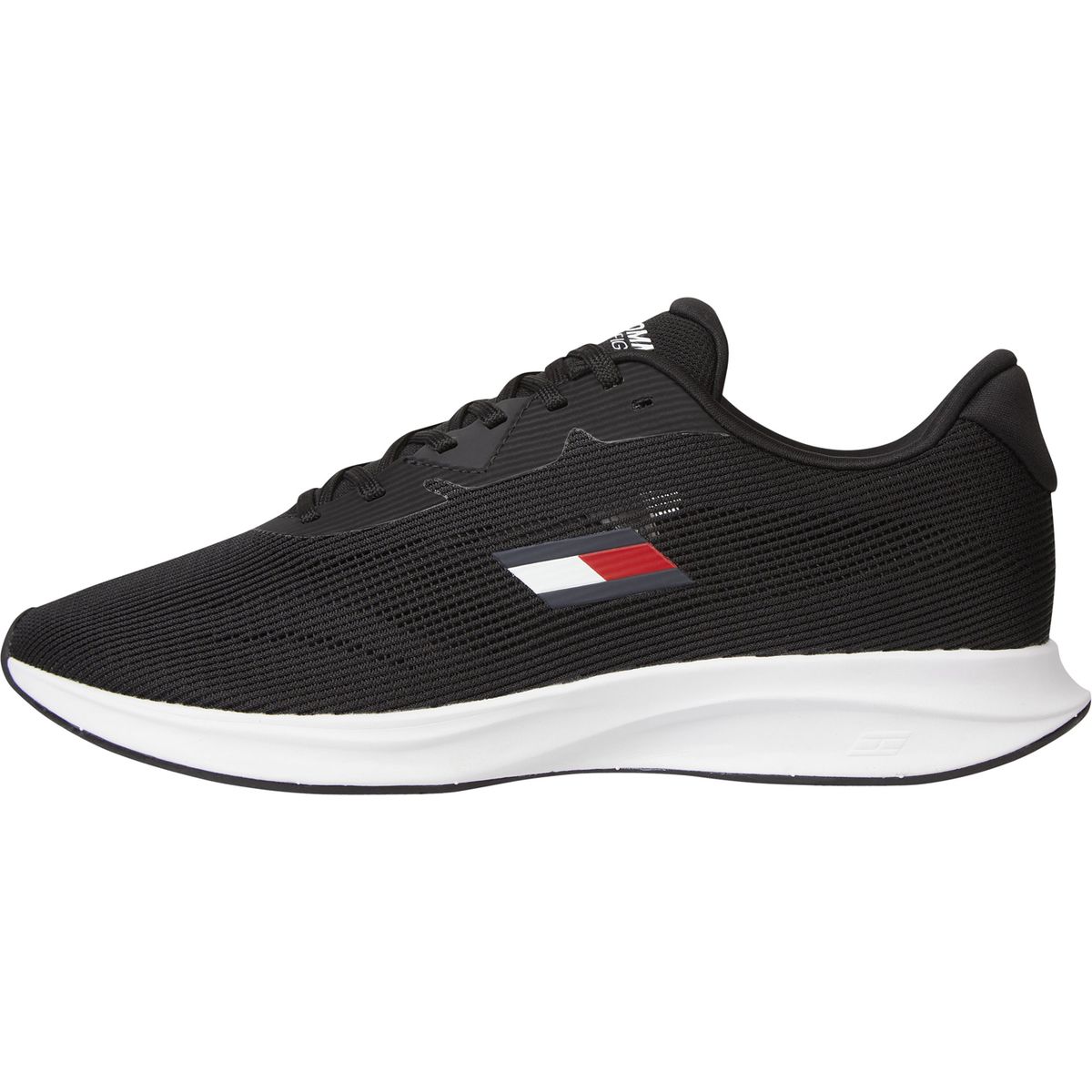 TOMMY HILFIGER - Tenis negro de malla con logo Tommy Hilfiger