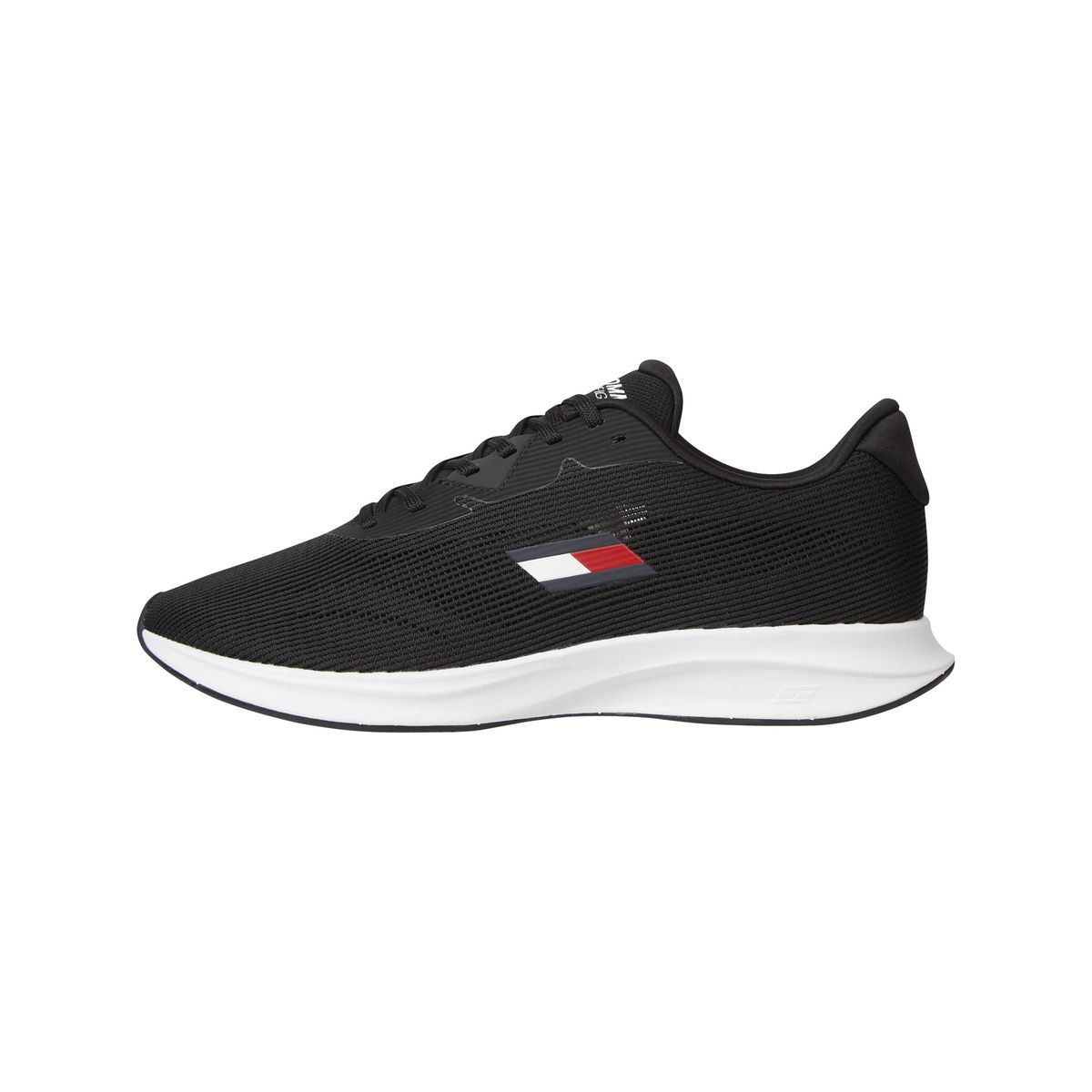 TOMMY HILFIGER - Tenis negro de malla con logo Tommy Hilfiger