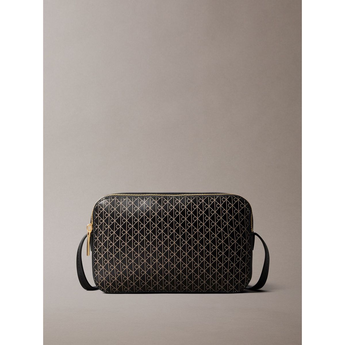 CALVIN KLEIN - Bolso negro cruzado con logo monograma en todo el artículo Calvin Klein