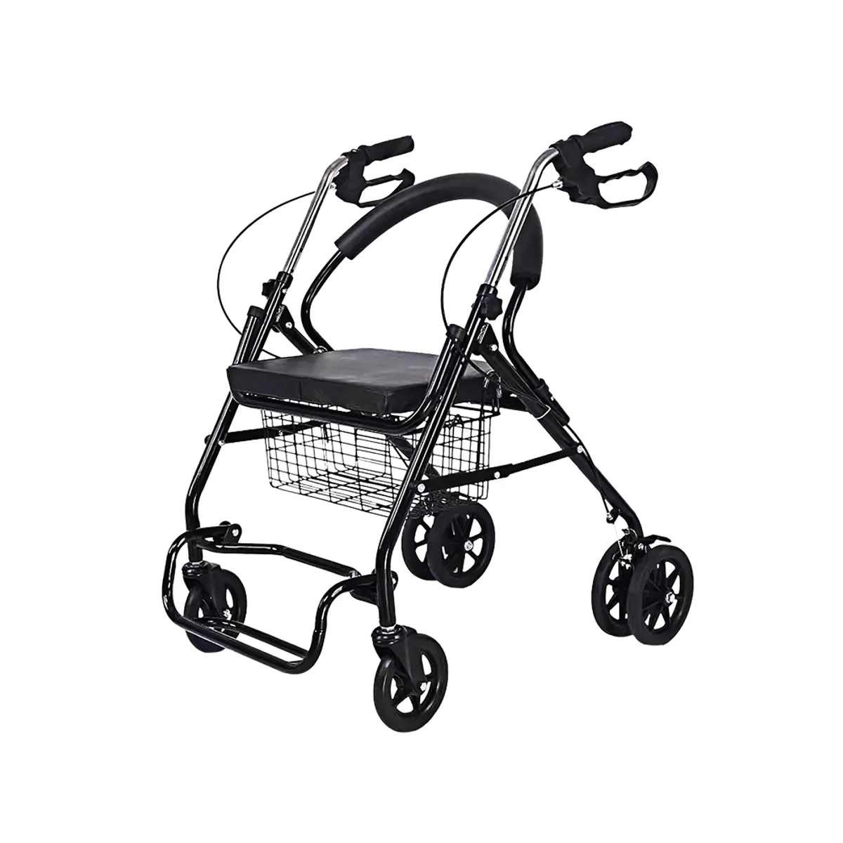 LENIVE - ANDADERA ORTOPÉDICA CON ASIENTO Y REPOSAPIÉS PARA ADULTO COLOR NEGRO