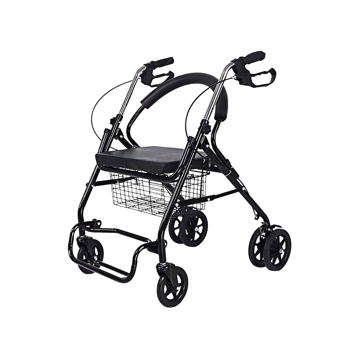 LENIVE - ANDADERA ORTOPÉDICA CON ASIENTO Y REPOSAPIÉS PARA ADULTO COLOR NEGRO