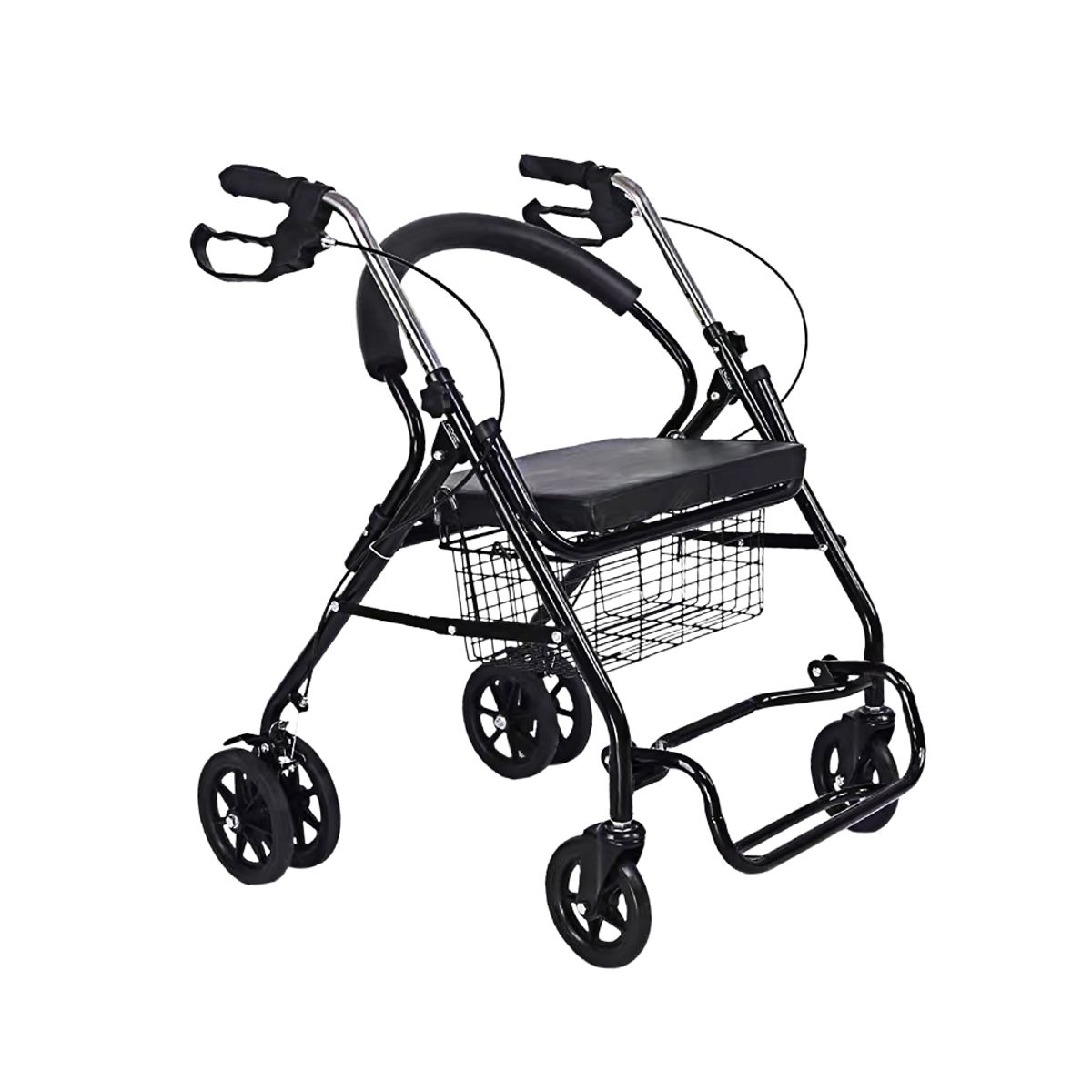 LENIVE - ANDADERA ORTOPÉDICA CON ASIENTO Y REPOSAPIÉS PARA ADULTO COLOR NEGRO