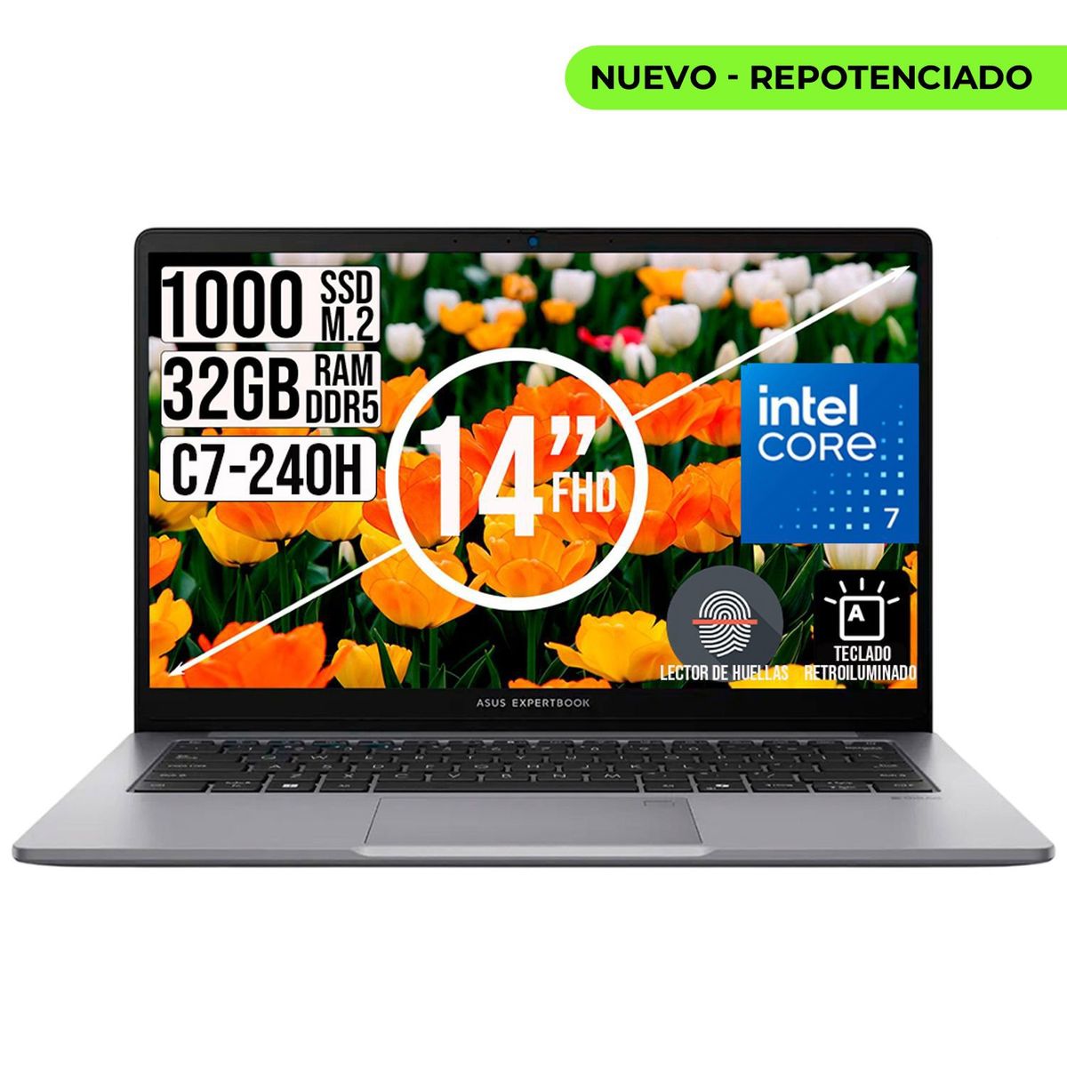 ASUS - Portatil Asus Expertbook Intel Core 7-240H Ssd 1TB Ram 32Gb 14 fhd