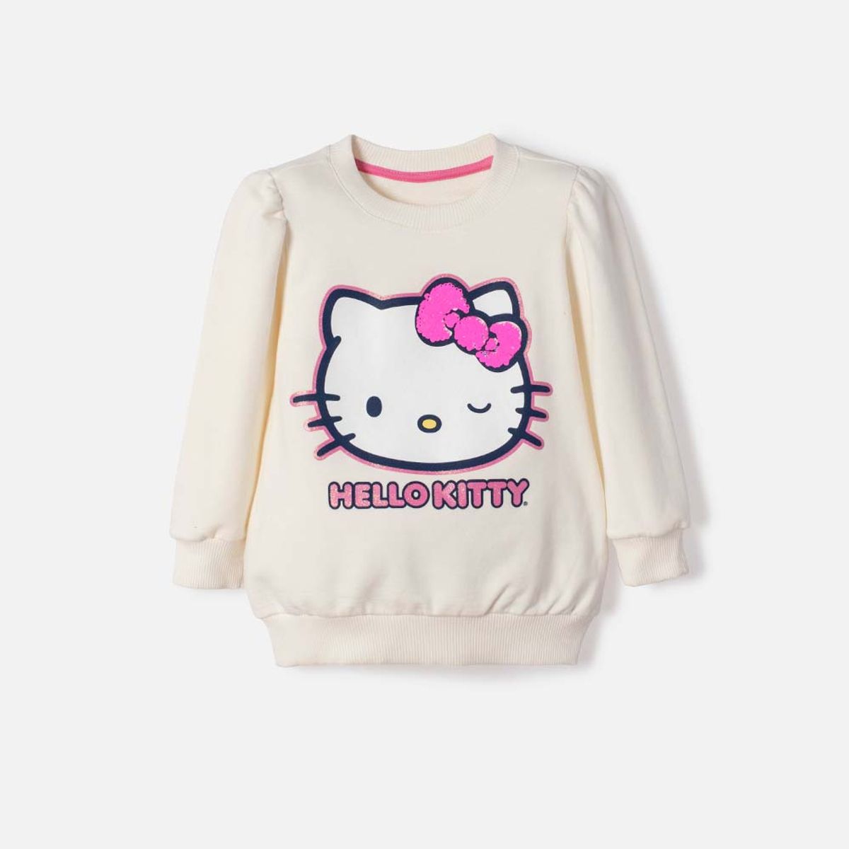 HELLO KITTY - Buzo de Hello Kitty cerrado marfil para niña 2T a 6T