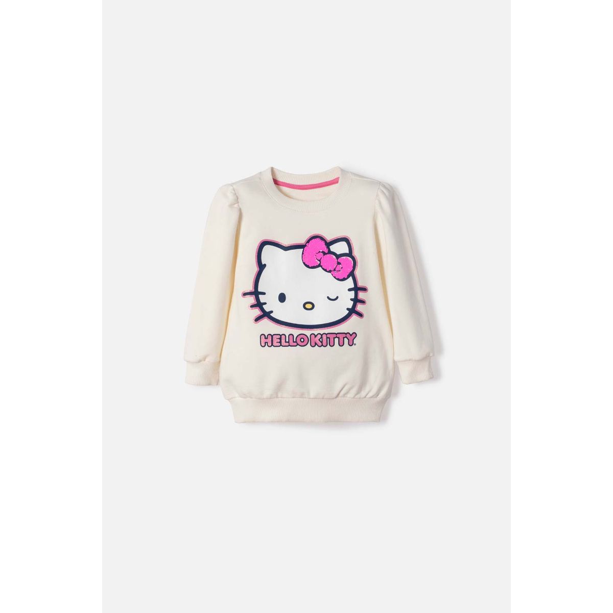 HELLO KITTY - Buzo de Hello Kitty cerrado marfil para niña 2T a 6T