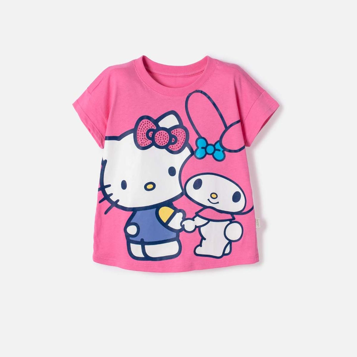 HELLO KITTY - Camiseta de Hello Kitty manga corta rosada para niña 2T a 6T