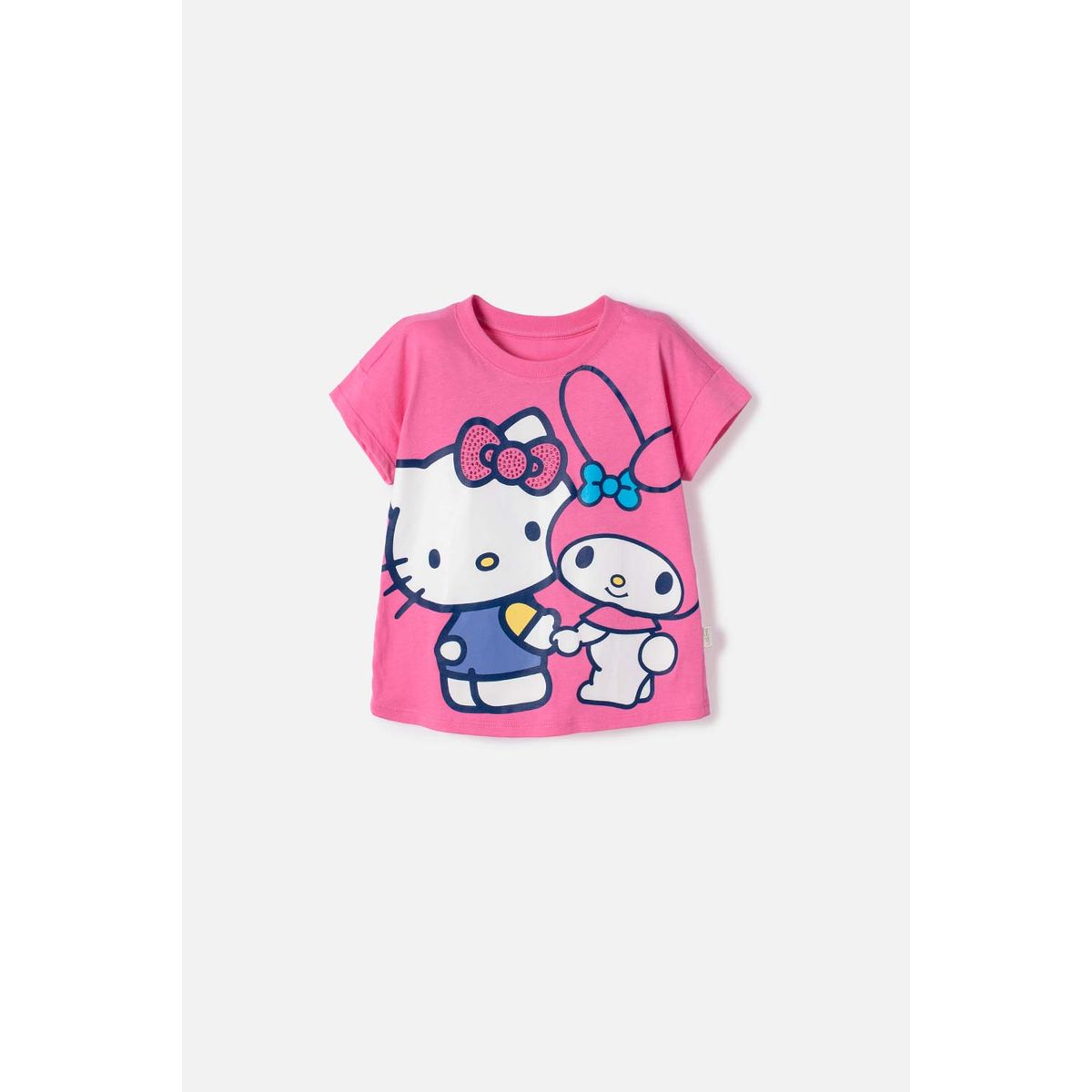 HELLO KITTY - Camiseta de Hello Kitty manga corta rosada para niña 2T a 6T