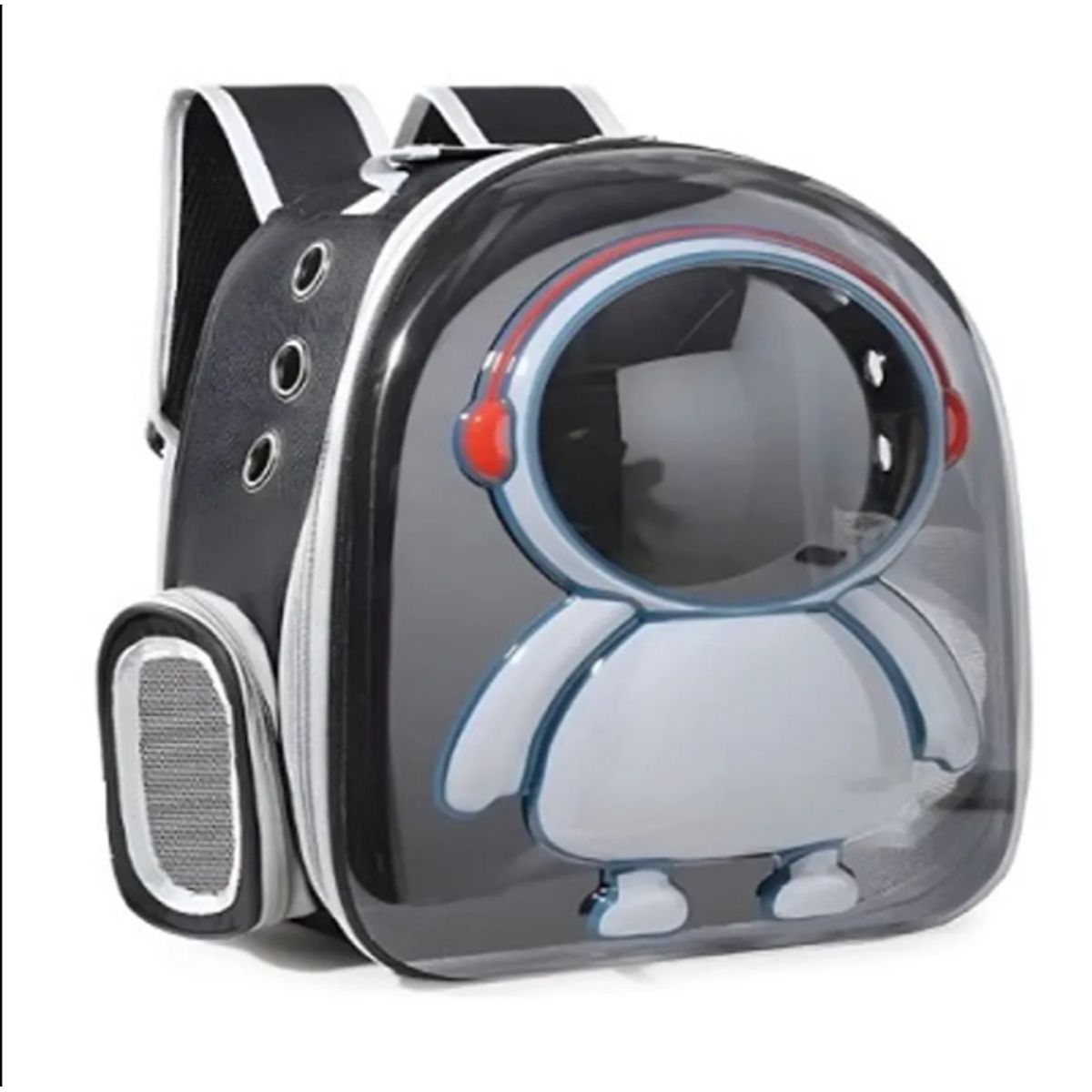 GENERICO - Morral Para Mascotas Astronauta Perros Gatos HTKR-TM NEGRA