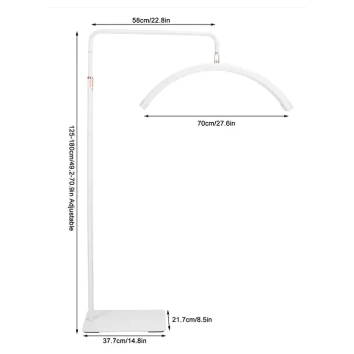 GENERICO - Aro de Luz LED Media Luna HD-M6X con Trípode y Control Remoto
