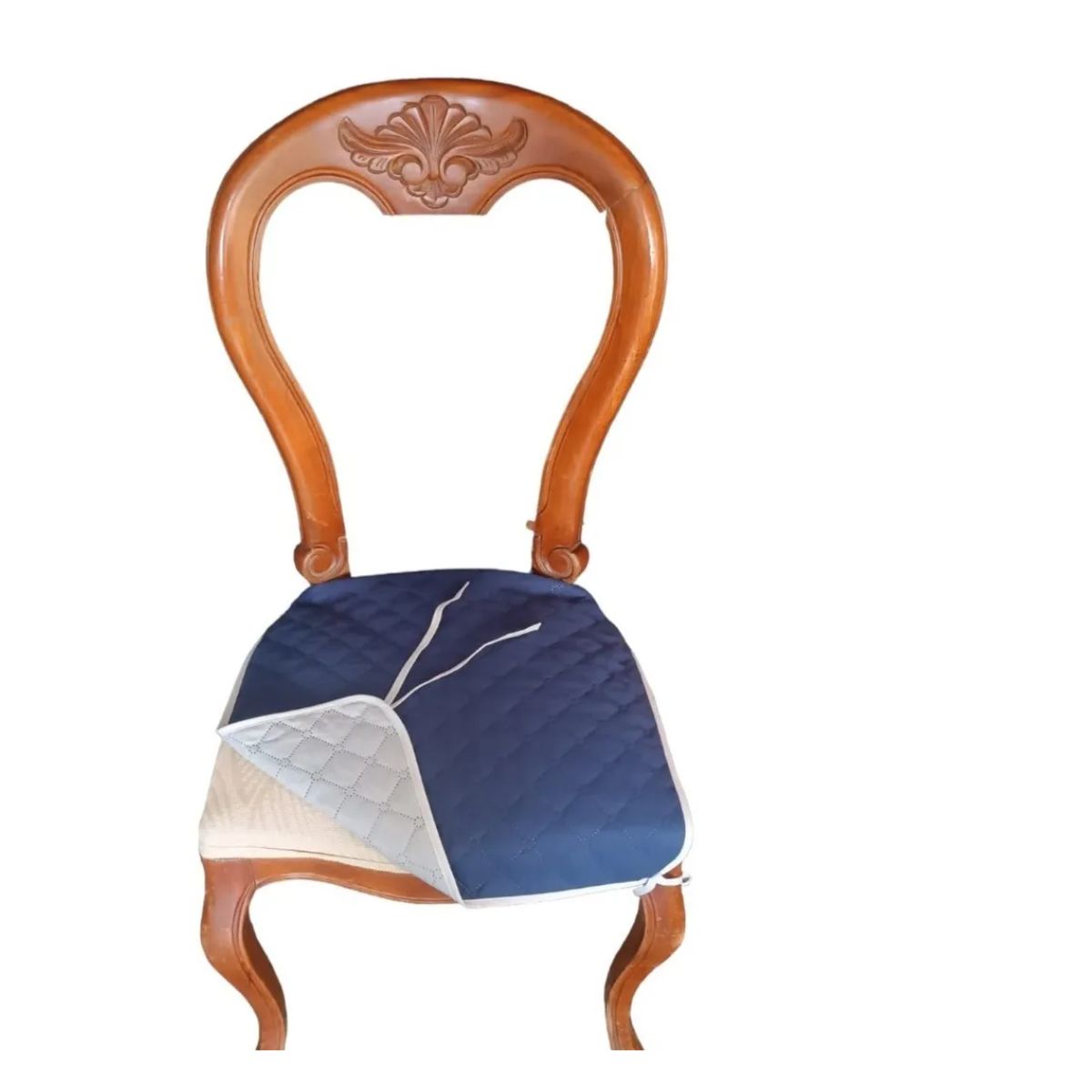 GENERICO - Forro Funda Protector Reversible De Silla De Comedor X 4 Unidades Color Azul Y Gris