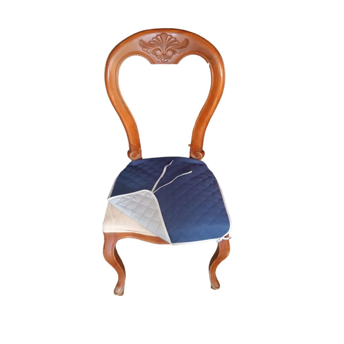 GENERICO - Forro Funda Protector Reversible De Silla De Comedor X 4 Unidades Color Azul Y Gris