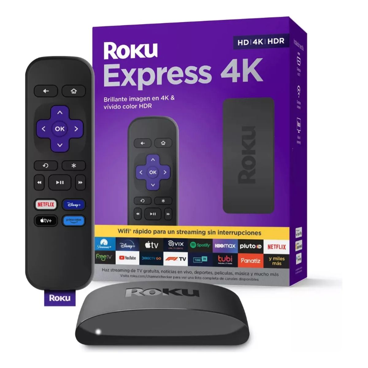 GENERICO - Roku Express HD 4K Streaming  Dispositivo WiFi Electrónico Para Convertir TV en Smart TV con Escucha Privada