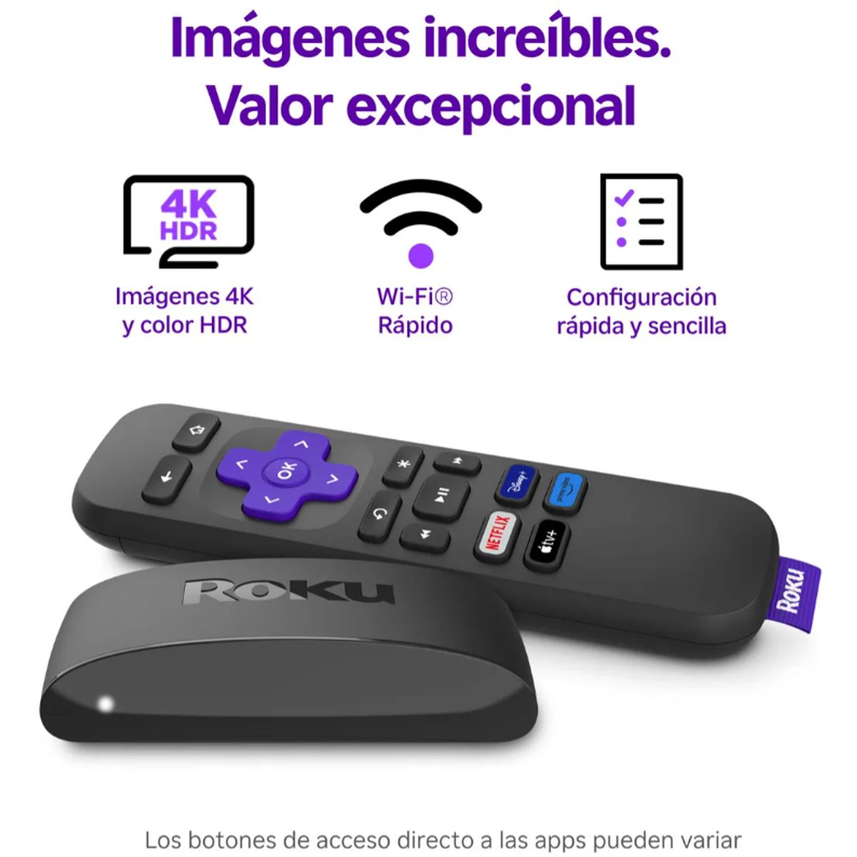 GENERICO - Roku Express HD 4K Streaming  Dispositivo WiFi Electrónico Para Convertir TV en Smart TV con Escucha Privada