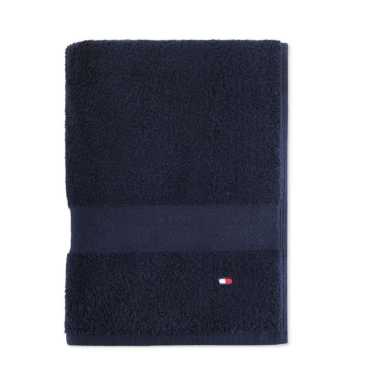 TOMMY HILFIGER - Toalla de baño azul con logo Tommy Hilfiger