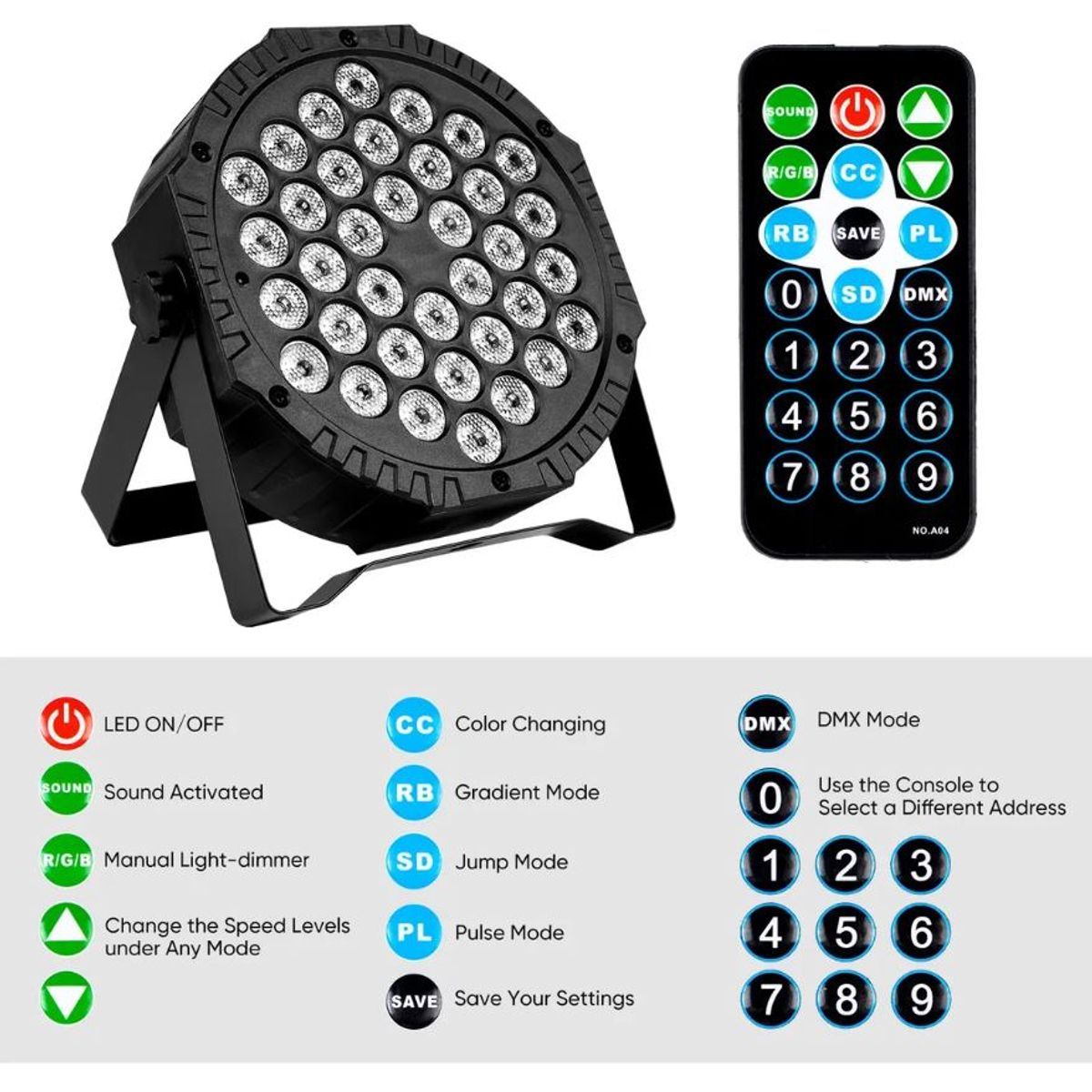 GENERICO - Luces LED multicolor Con Control Remoto