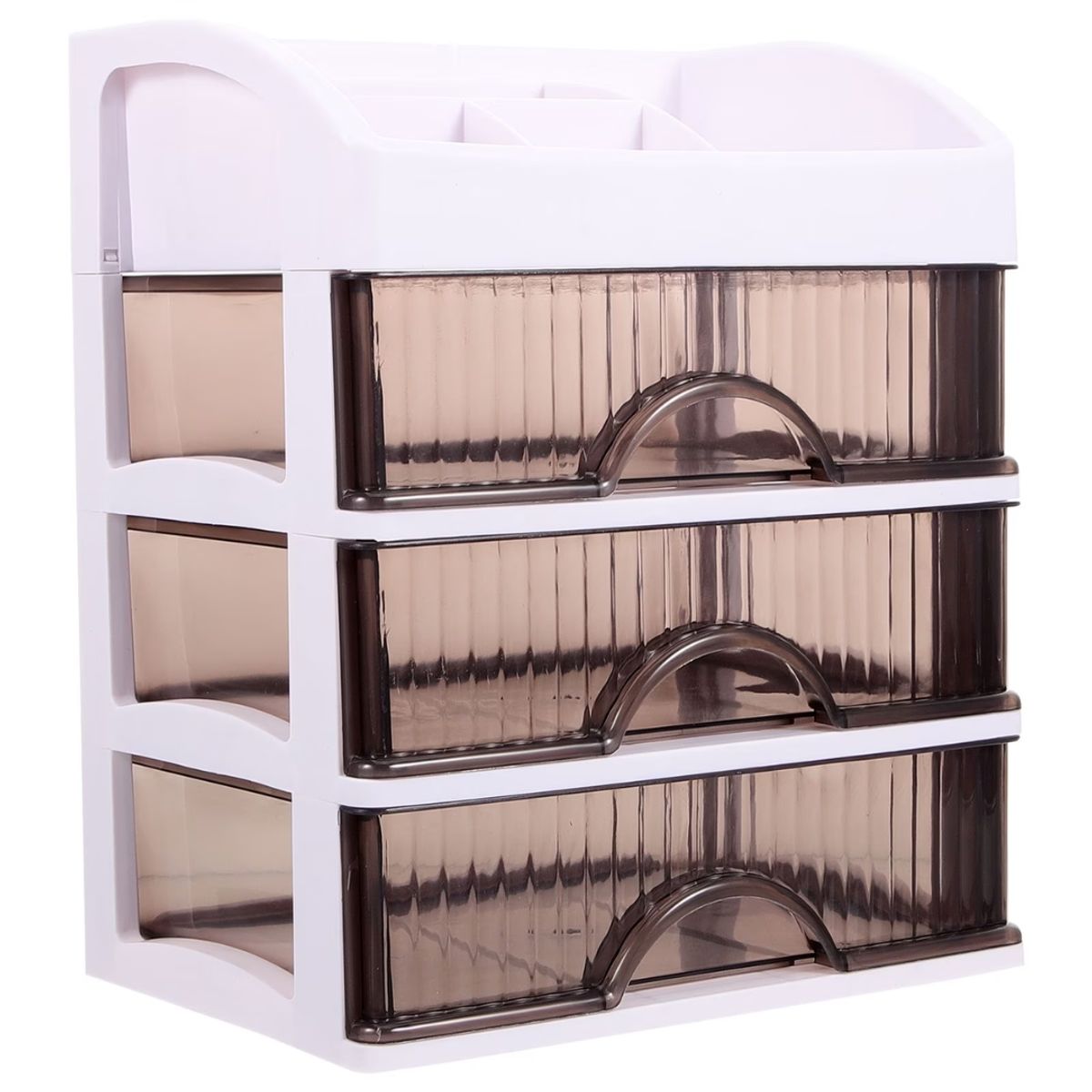 GENERICO - Organizador De Escritorio Transparente Con Cajones Para Oficina, Hogar o Cosméticos 25x18x28 cm