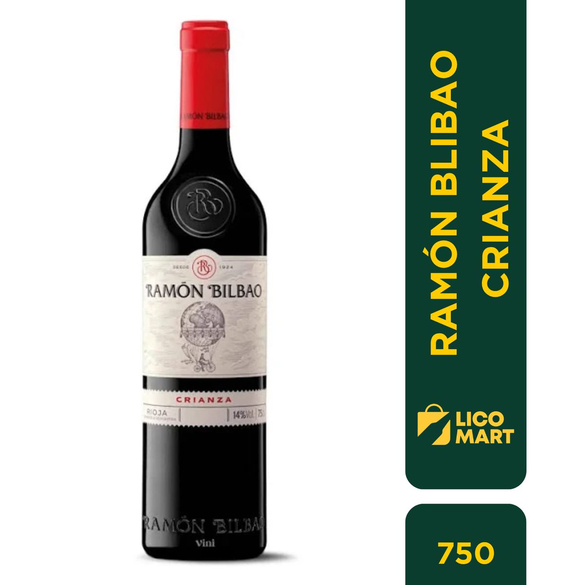 GENERICO - VINO TINTO RAMÓN BILBAO CRIANZA TEMPRANILLO 750 ML
