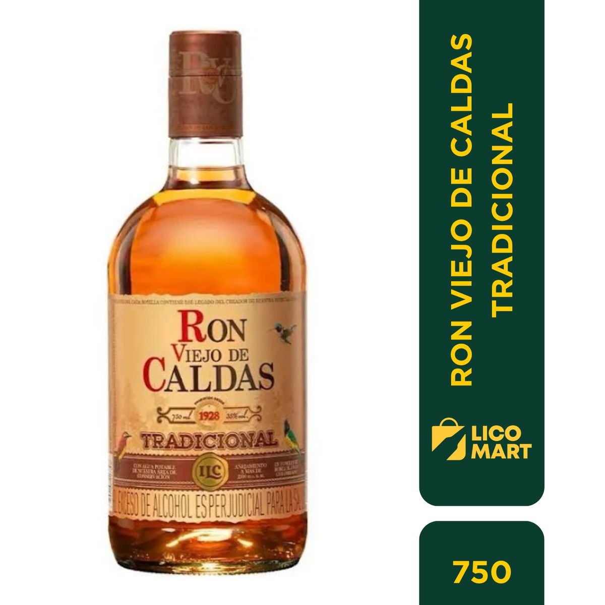 VIEJO DE CALDAS - RON VIEJO DE CALDAS TRADICIONAL 750 ML