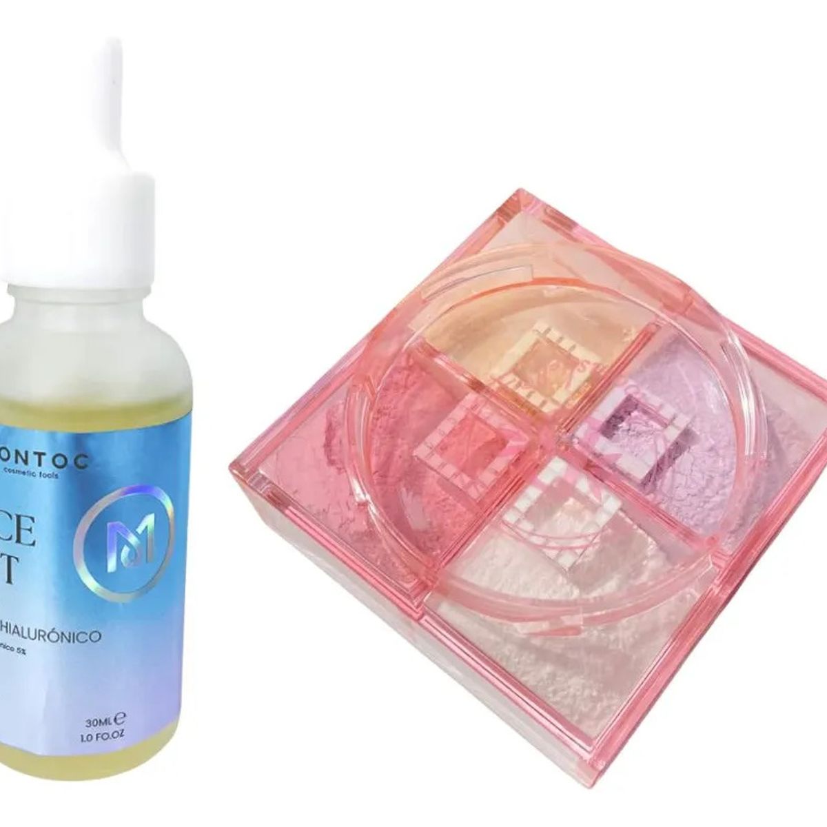 MONTOC MAKEUP - Ácido Hialurónico Facial Polvos Sueltos 4en1 Piel Hidratada