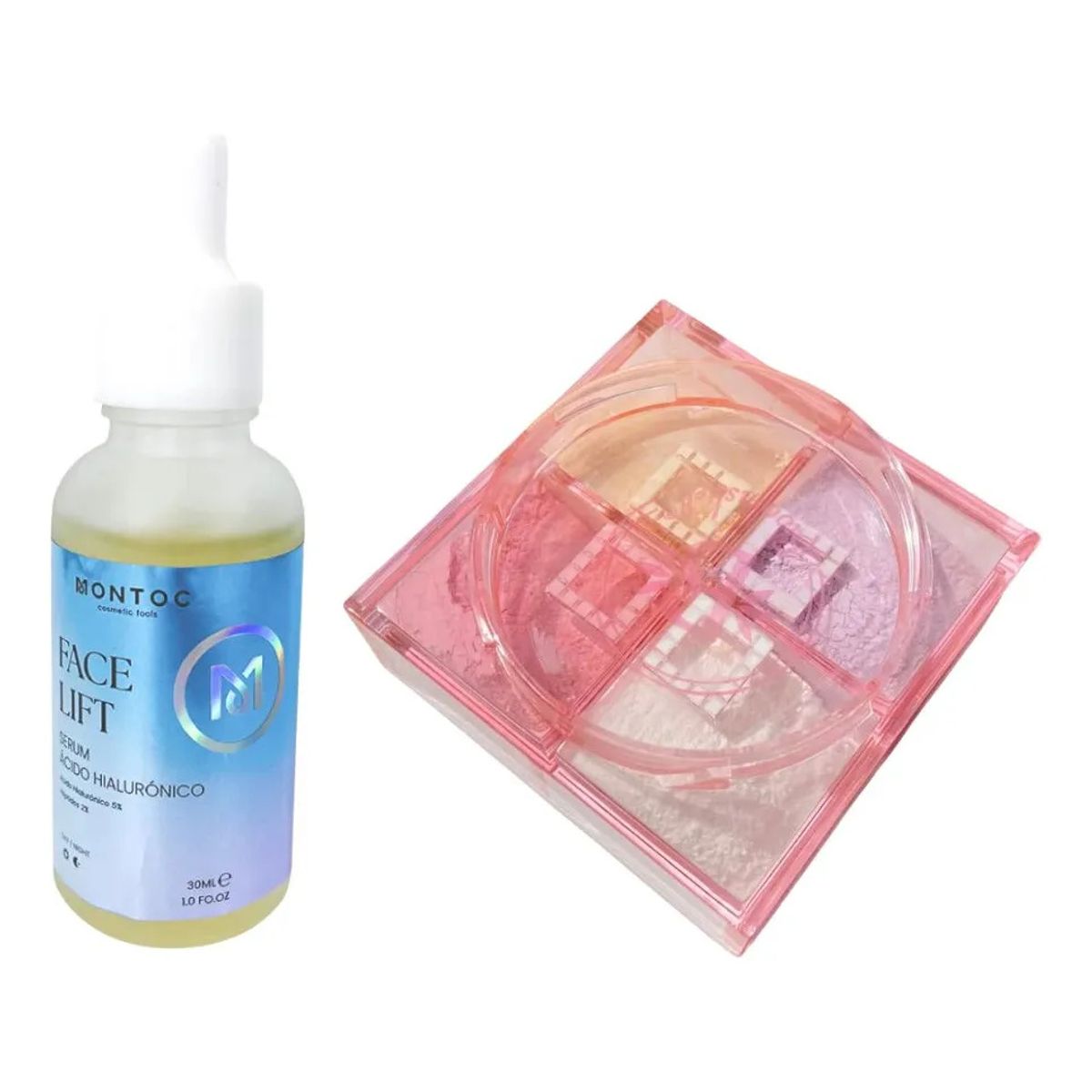 MONTOC MAKEUP - Ácido Hialurónico Facial Polvos Sueltos 4en1 Piel Hidratada