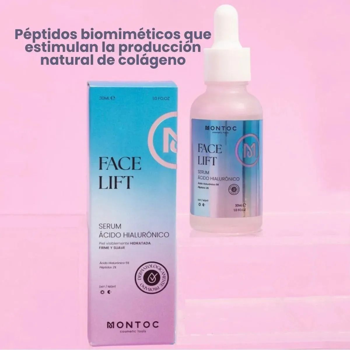 MONTOC MAKEUP - Ácido Hialurónico Facial Polvos Sueltos 4en1 Piel Hidratada