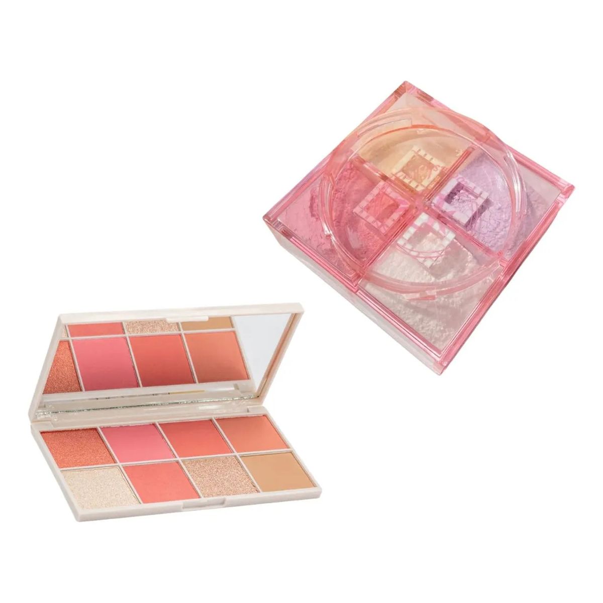 MONTOC MAKEUP - Paleta Rubores 8 Tonos Polvos Suelto Bloomshell Acabado Mate