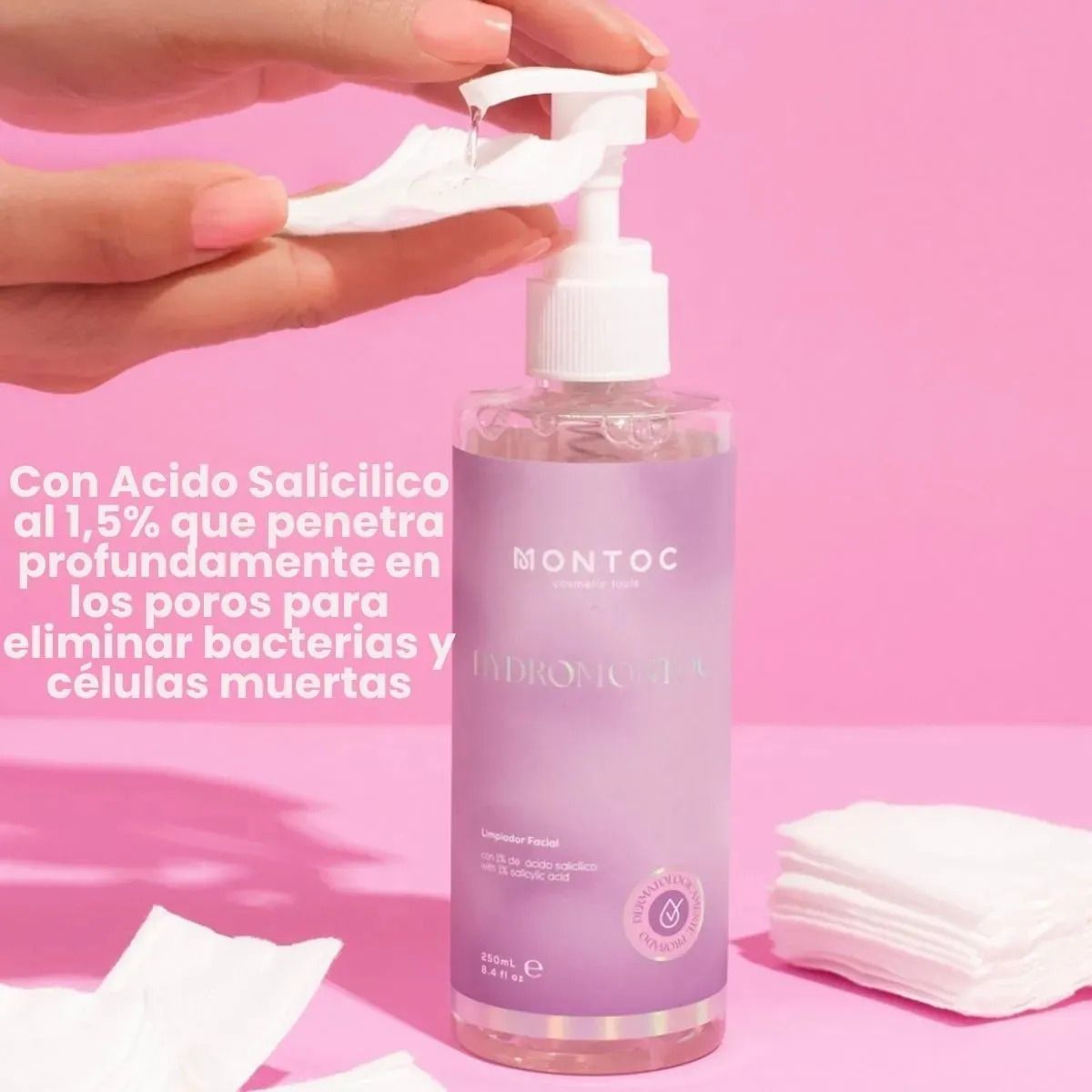 MONTOC MAKEUP - Limpiador Facial Ácido Salicílico Polvos Sueltos 4en1