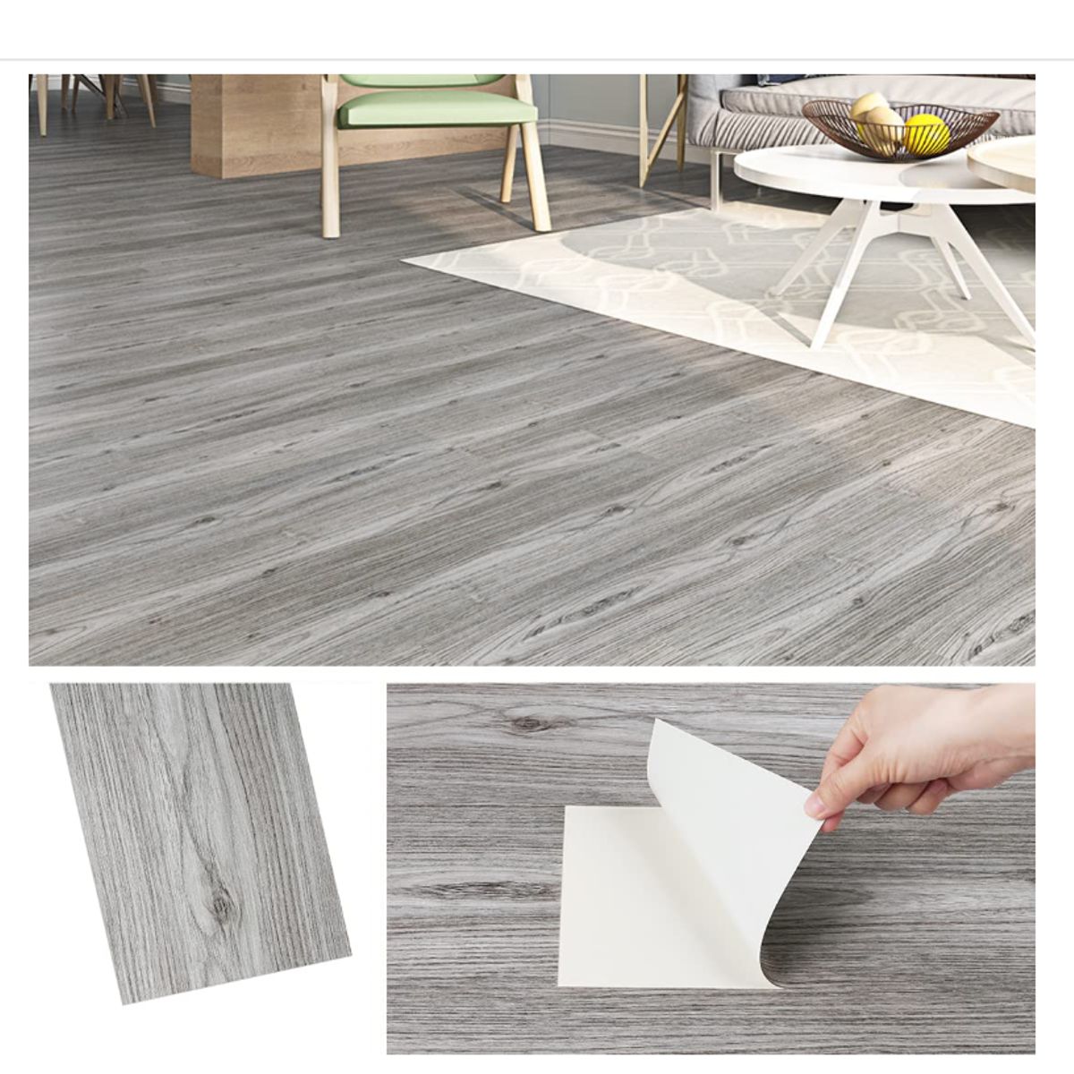 GENERICO - Baldosa Adhesiva 92 X 15.5 Gris Pegatina 36Pcs