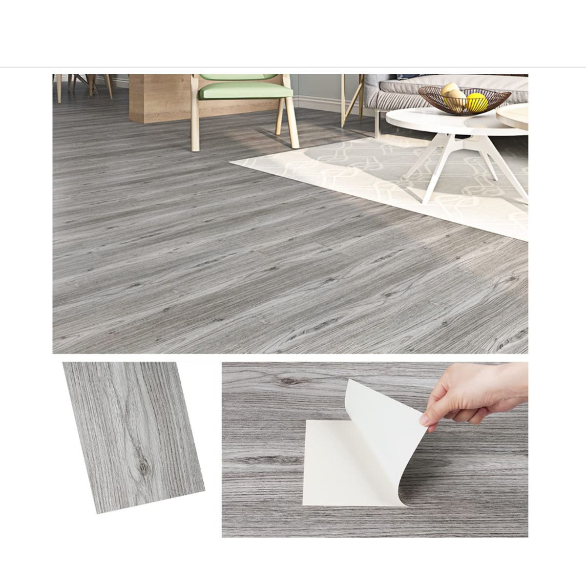 GENERICO - Baldosa Adhesiva 92 X 15.5 Gris Pegatina 36Pcs