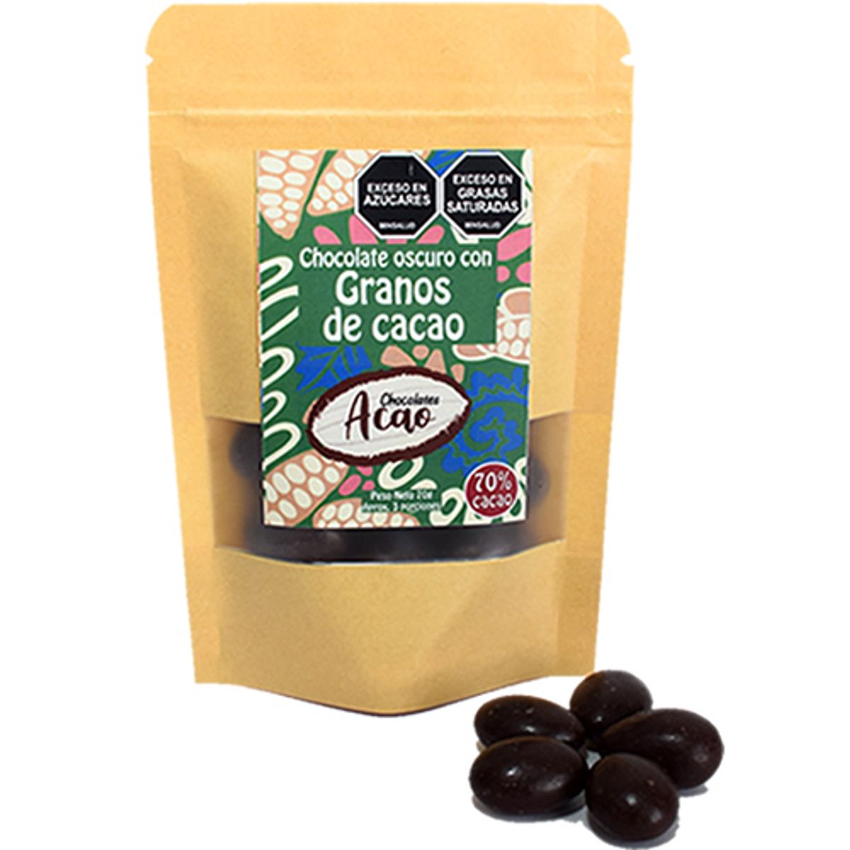 GENERICO - Granos De Cacao Con Chocolate Oscuro 70%