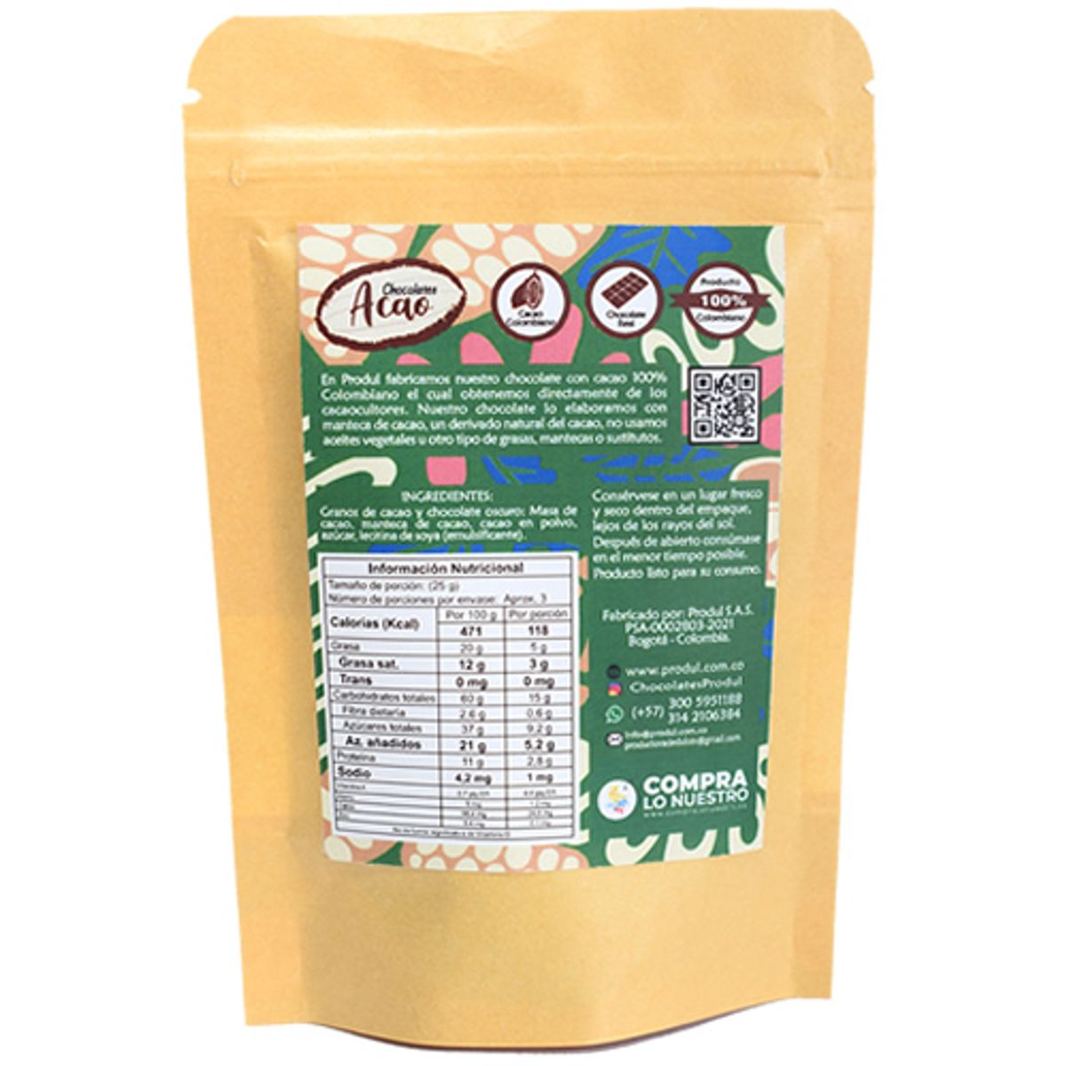 GENERICO - Granos De Cacao Con Chocolate Oscuro 70%