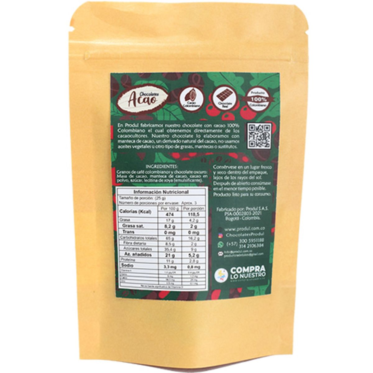 GENERICO - Café Con Chocolate Oscuro 70%